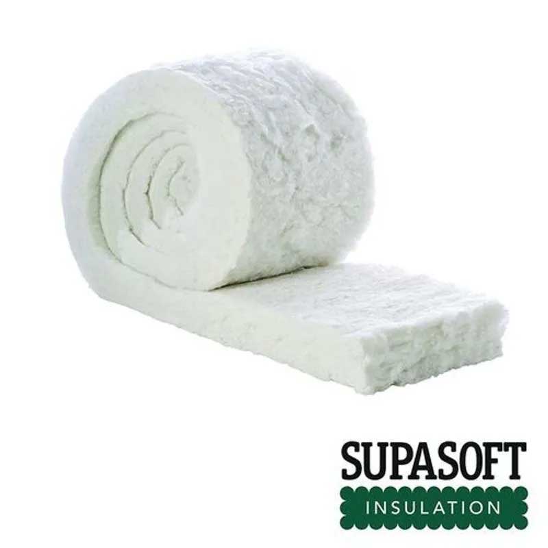 SupaSoft white recycled loftinsulation rolled up