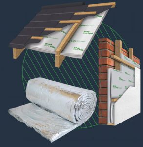 Collection of SuperFOIL FR range insulation roll and board