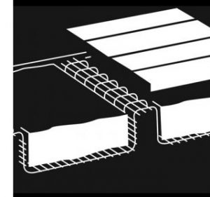 A drawing of floor insulation in suspended flooring.