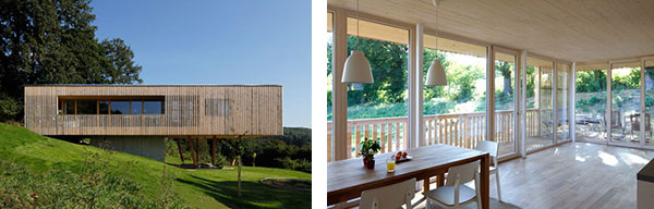 Two photos of a Passive House in Austria.
