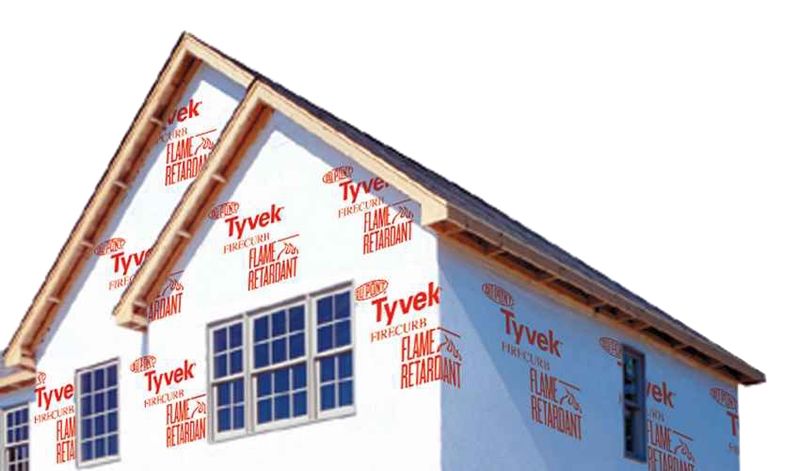 DuPont Tyvek FireCurb Breather Membrane fitted on a house.