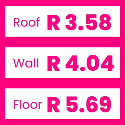 r values for roof, wall and floor