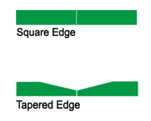 Comparison of square edge and tapered edge plasterboard