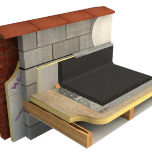 A dissected image of how flat roof insulation is fitted