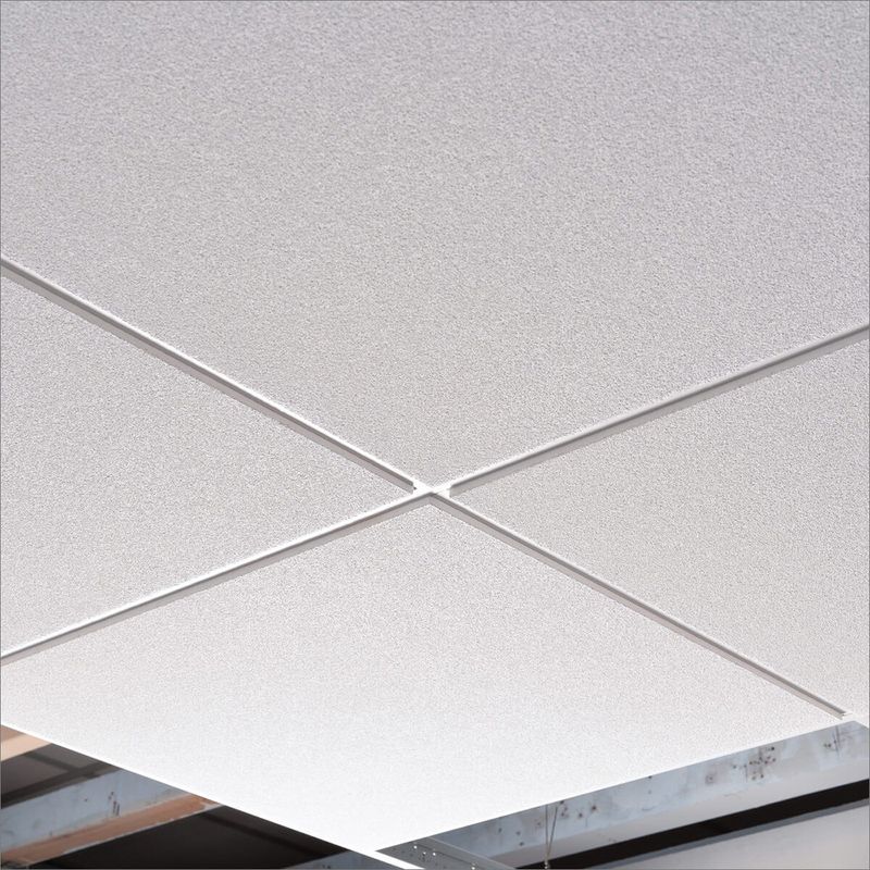 Closeup of ceiling tiles.